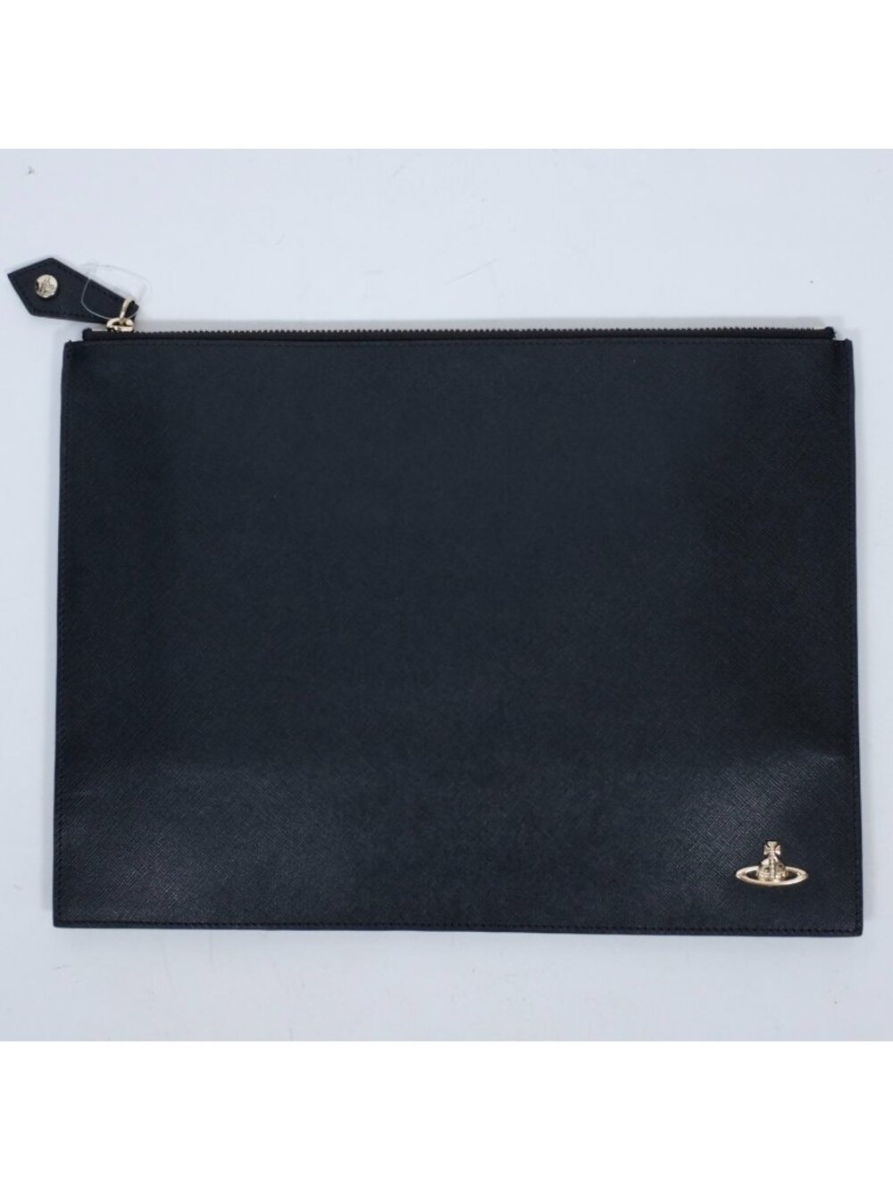 New Vivienne Westwood bag clutch portfolio document case pouch black leather